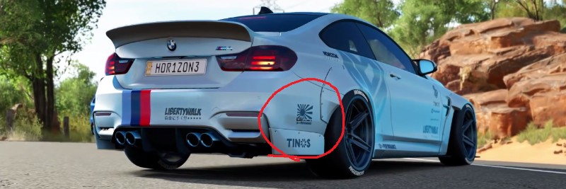 포르자 호라이즌3 바디킷 Liberty Walk의 욱일기 삭제 확인._1.png