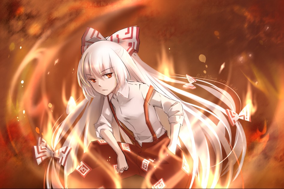 fujiwara no mokou (touhou) drawn by qing yang - e820ff9c95ebe114578dcc5e98e5a788.jpg