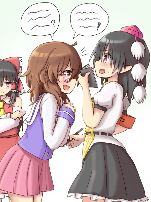 hakurei reimu, shameimaru aya, and usami sumireko (touhou) drawn by dadamori - 191dc352d653ae0b2e5ea6ca70f3220a.jpg