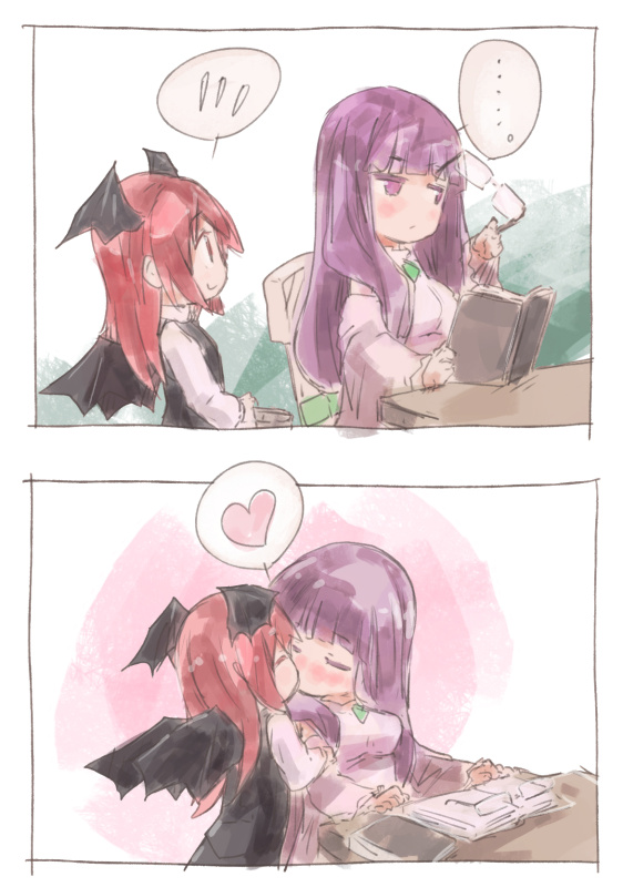 koakuma and patchouli knowledge (touhou) drawn by yohane - e559e048c3648f81dd7c67613c875d0f.jpg