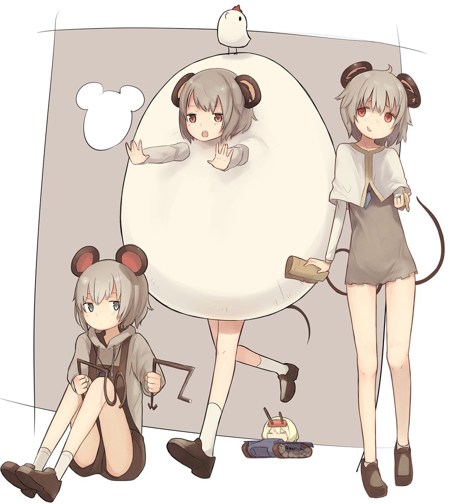 nazrin and nyon (cookie (touhou) and touhou) drawn by miyako (naotsugu) - 0de9e74232988dc33711c20f00df0e4e.jpg