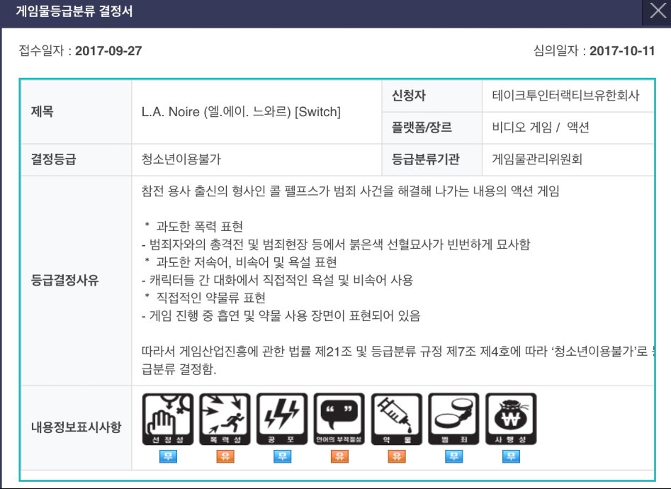 스카이림, L.A Noire 스위치 버전 국내 심의 소식_2.png
