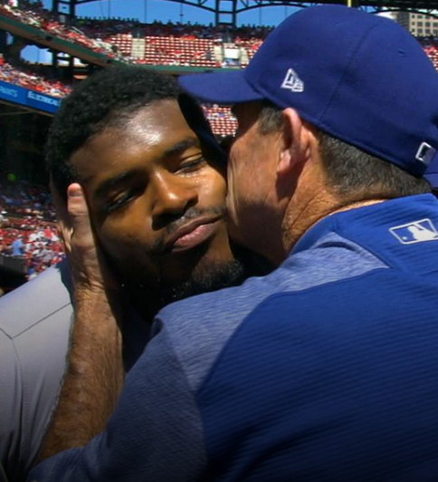 Dodgers - Turner Ward kisses Puig (20180915).jpg