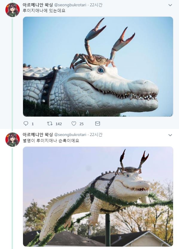 알비노 악어 위에서 만세하는 게.jpg_2.jpg