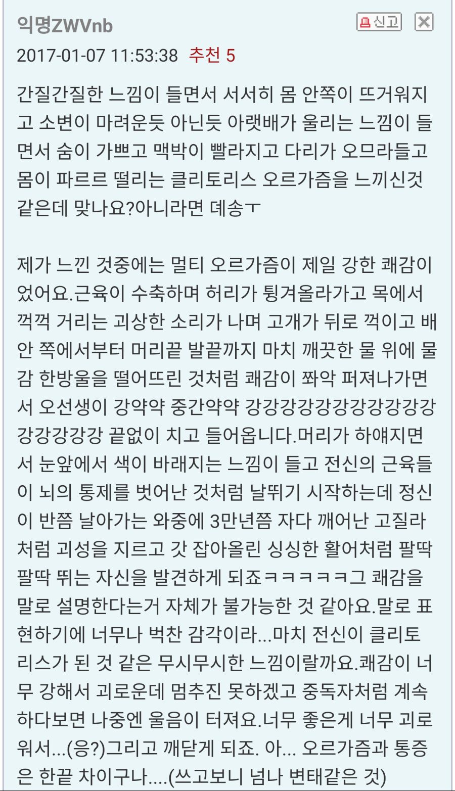 여자가 말하는 오르가즘 끝판왕.jpg | (백업)유머 게시판(2018-2020) | RULIWEB