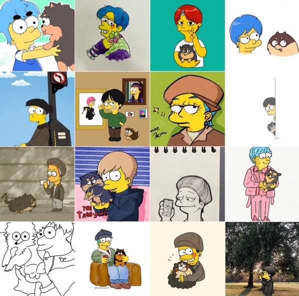 BTS 뷔 심슨그림체 요청에 그려진 작품들..._6.jpg