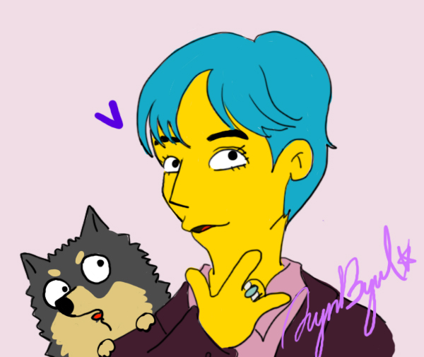 BTS 뷔 심슨그림체 요청에 그려진 작품들..._9.jpg