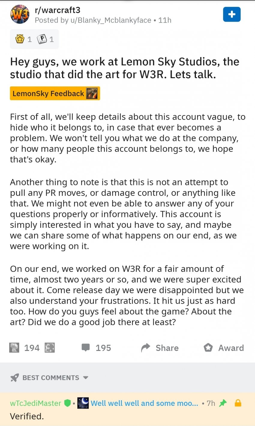 워크래프트 리포지드3 [하청업체 해명문] 떴다.jpg_1.jpg