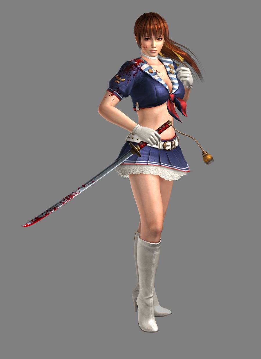 yande.re 328014 blood cg cleavage dead_or_alive heels kasumi ninja ninja_gaiden ninja_gaiden_3 seifuku sword weapon.jpg