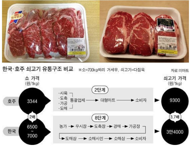 우리나라 한우 가격이 비쌀 수밖에 없는 이유