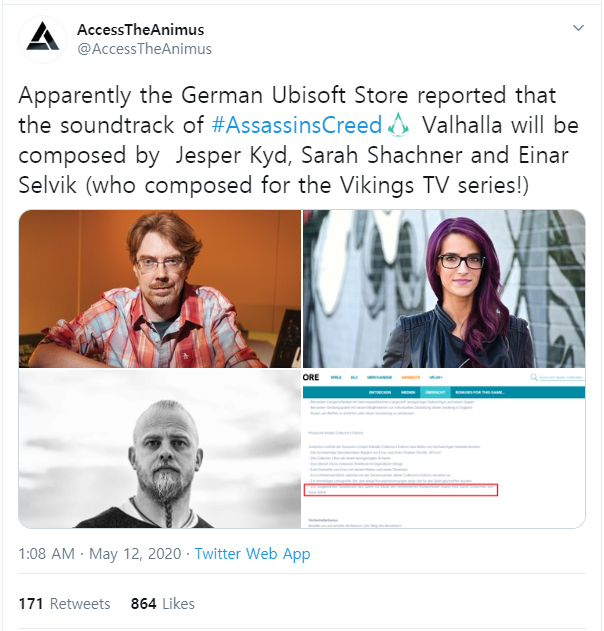 어쌔신 크리드 발할라 OST 작곡가 정보_1.png