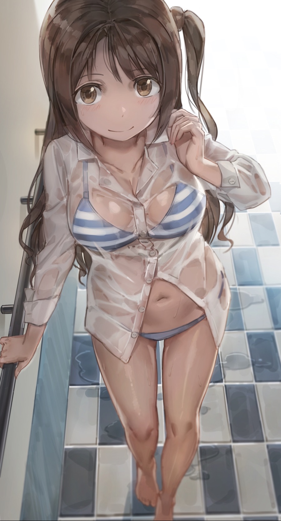 yande.re 386510 bikini cleavage dress_shirt see_through shimamura_uzuki swimsuits the_idolm@ster the_idolm@ster_cinderella_girls wet_clothes yohan1754-2.jpg