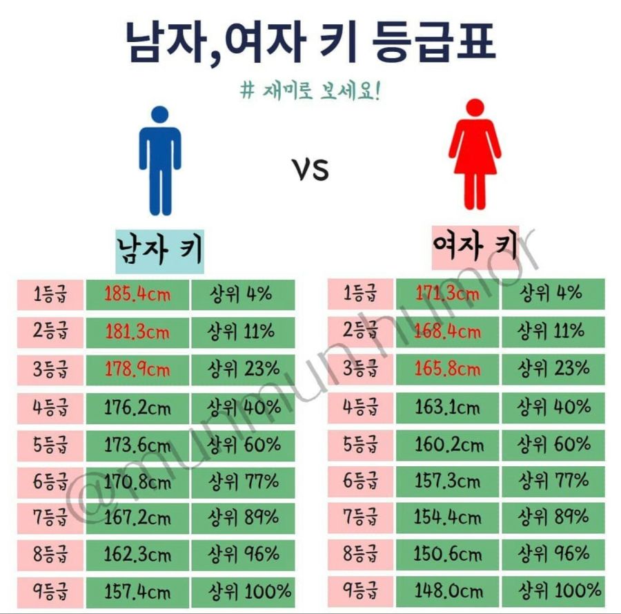 남자 여자 키 등급.jpg | (백업)유머 게시판(2020-2021) | RULIWEB
