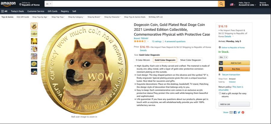 Screenshot 2021-06-27 at 01-17-20 Amazon com Dogecoin Coin, Gold Plated Real Doge Coin 2021 Limited Edition Collectible, Co[...].png