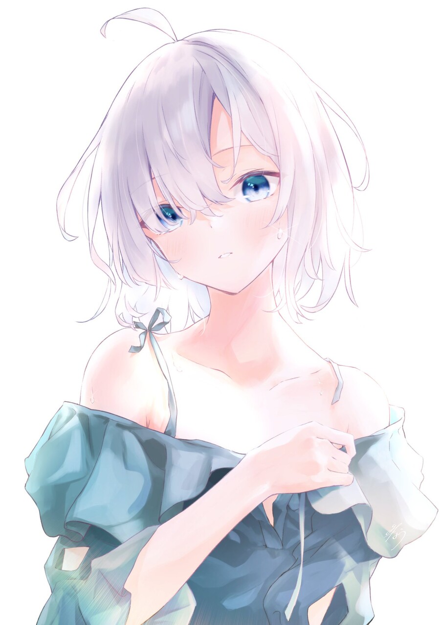 (마녀의 여행 ) 더워서 땀 흘리는 단발 일레이나_1.jpg