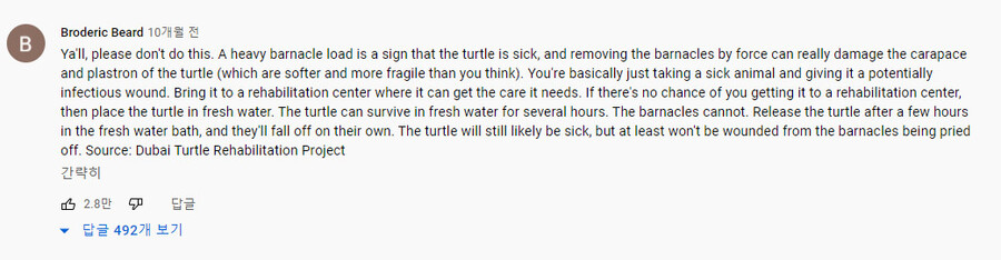 거북이 따개비 제거 영상 보다가 발견한 정보_1.jpg