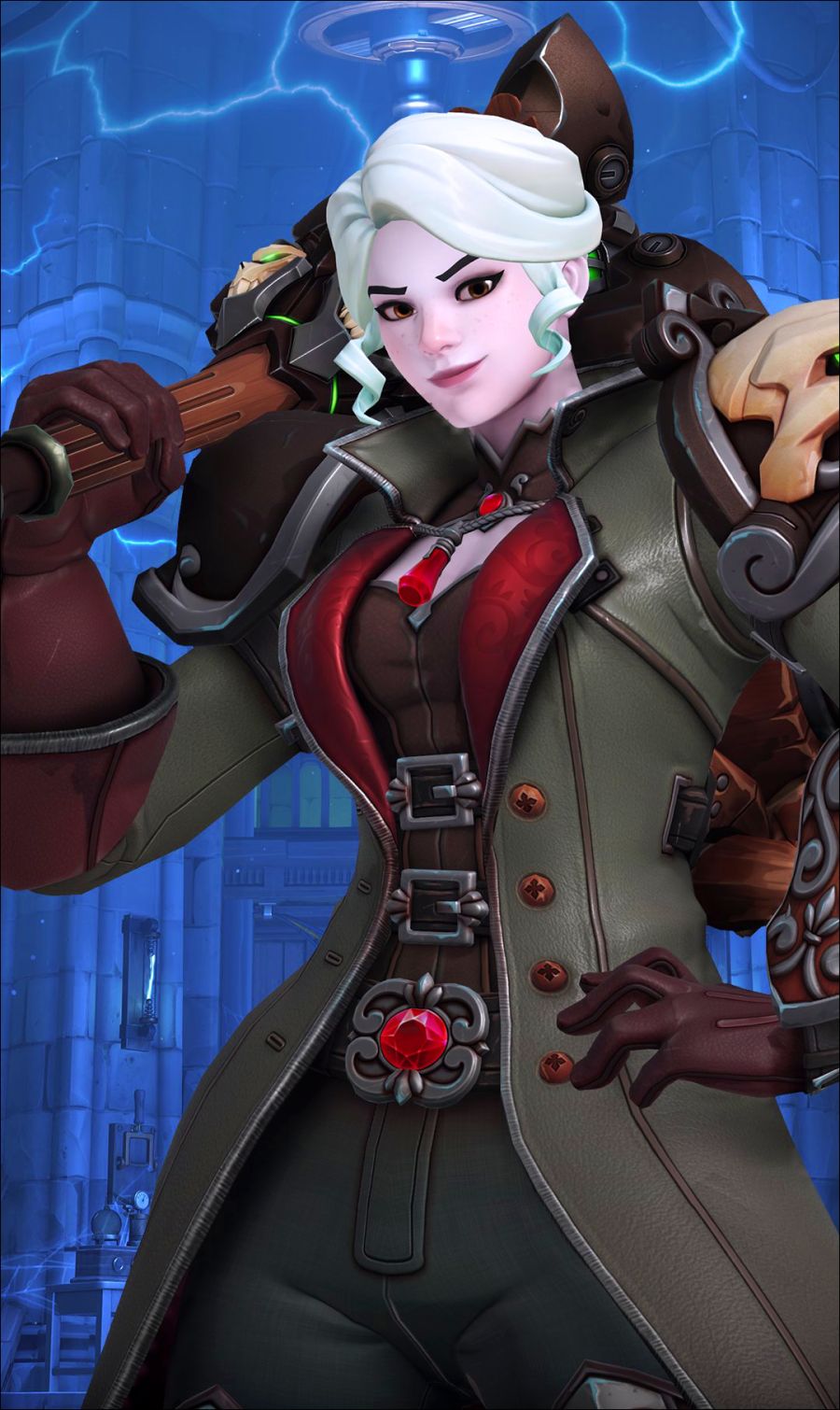 오버워치 2021 공포의 할로윈 흡혈귀 사냥꾼 브리기테 전설 스킨