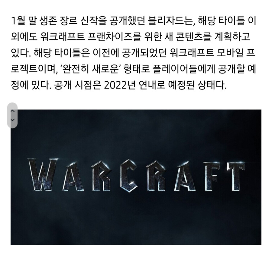 워크래프트) 신작 공개 예정이래_1.png