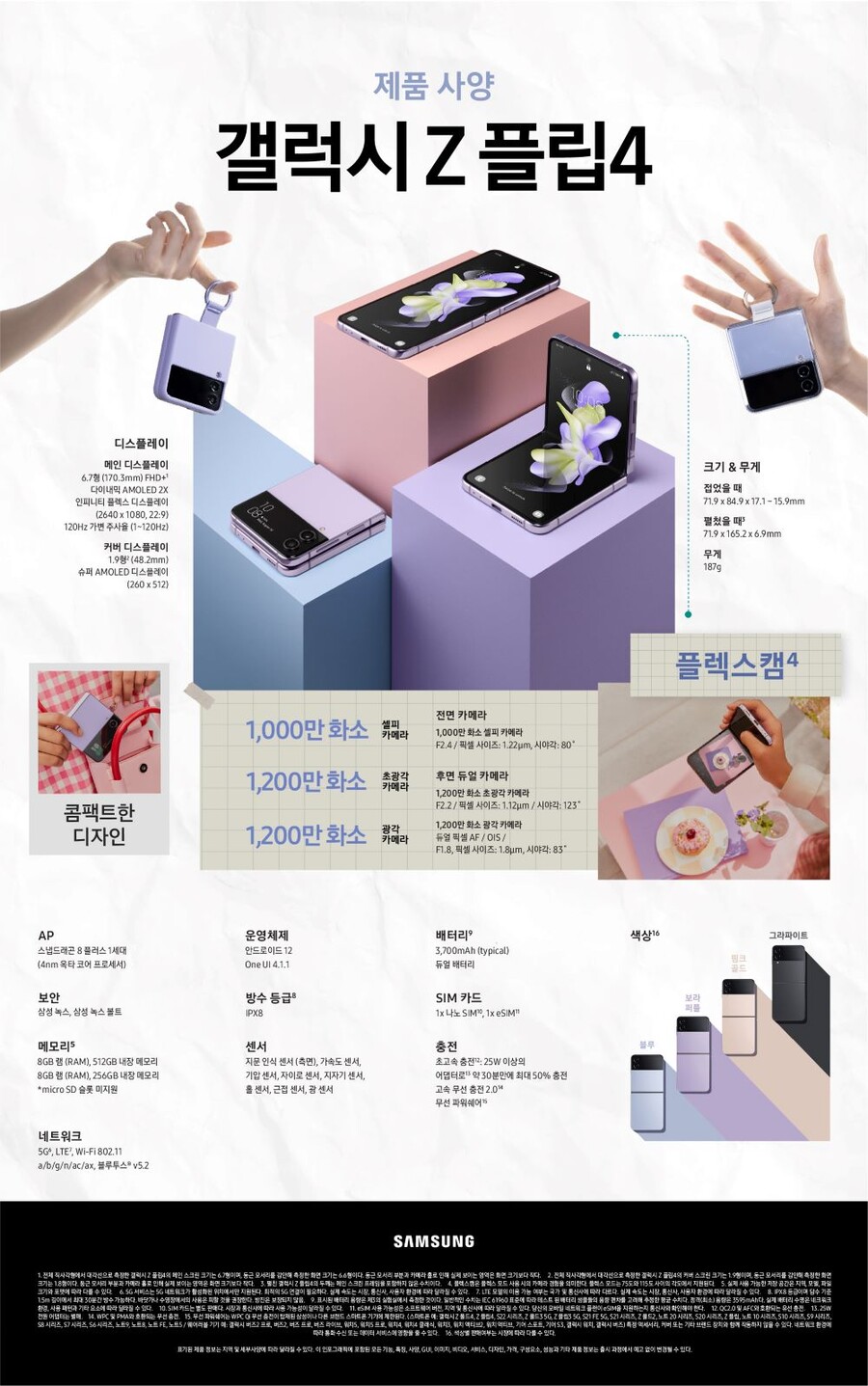 폴드4, 플립4, 워치5 시리즈, 버즈2 프로 인포그래픽 (스펙)_1.jpg