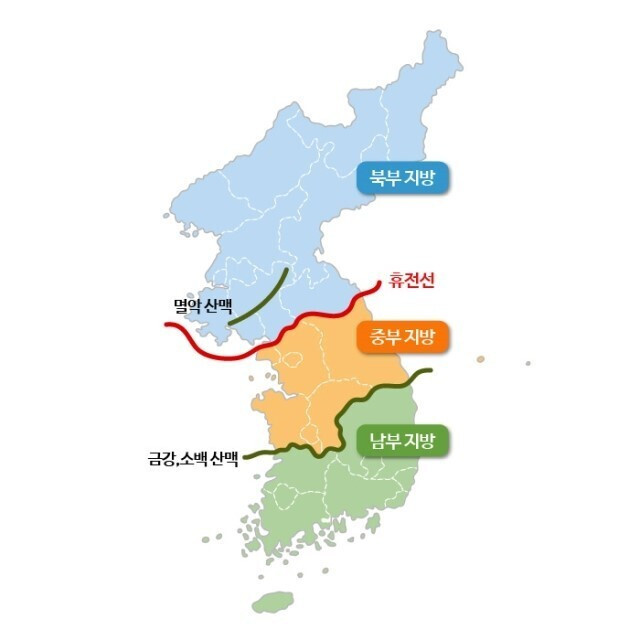 예전에 중부지방 되게 햇갈렸음