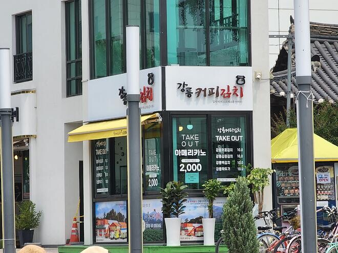 근데 강릉 커피 김치말이다