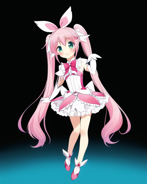 pink hair, twintails, white ribbon, magical girl, s-2150108800.png