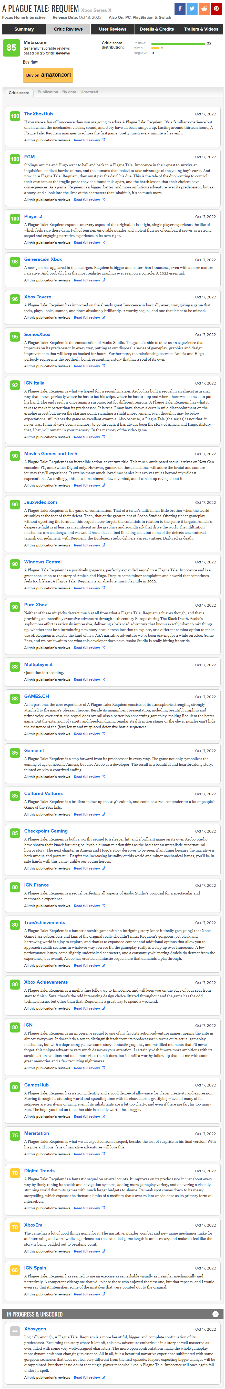 플래그 테일: 레퀴엠 XSX|S판 메타크리틱 등재 (주요 웹진 리뷰 점수)_2.png