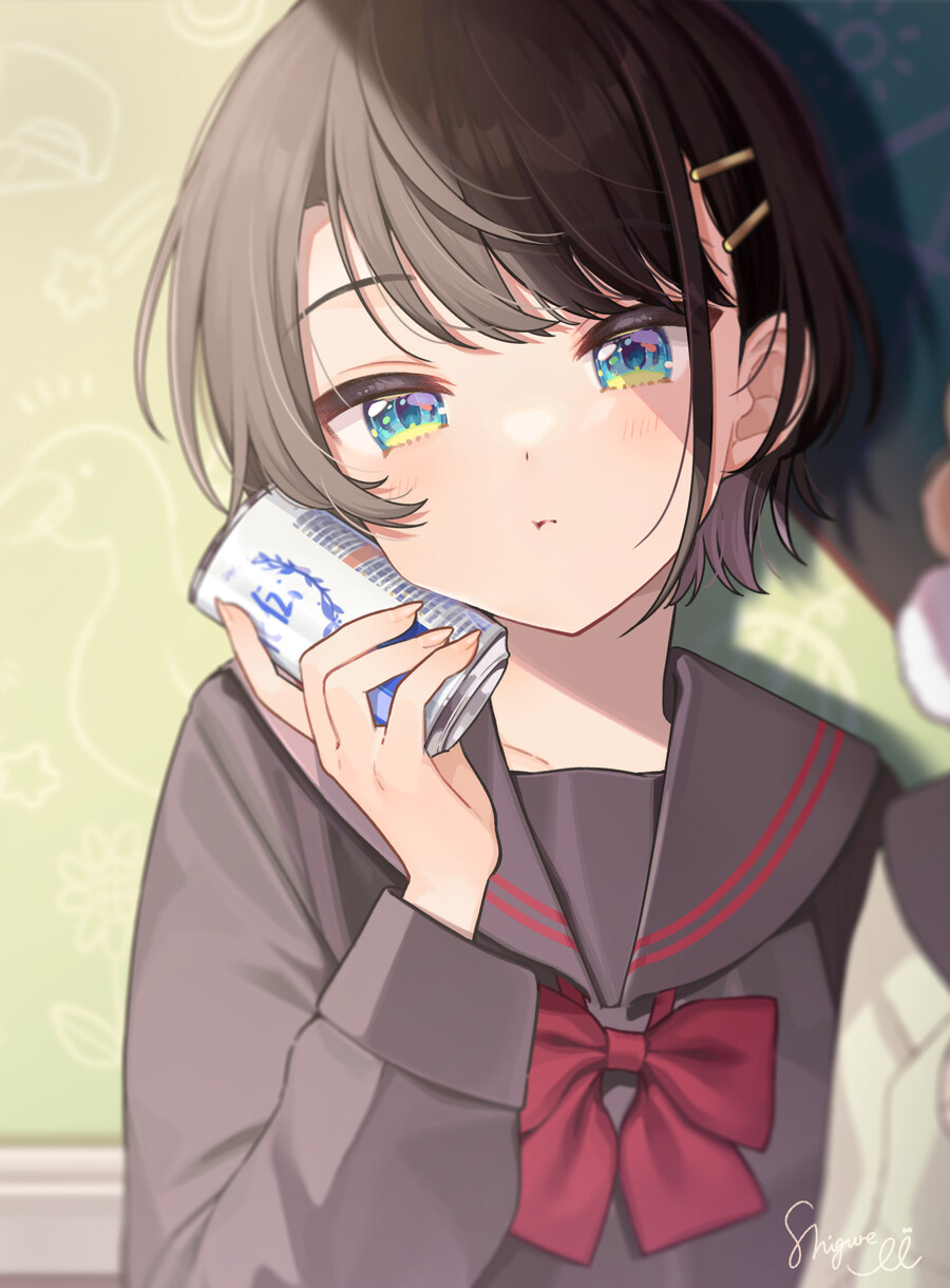 버튜버)우이마마가 그린 교복 스바루 짤_1.jpg