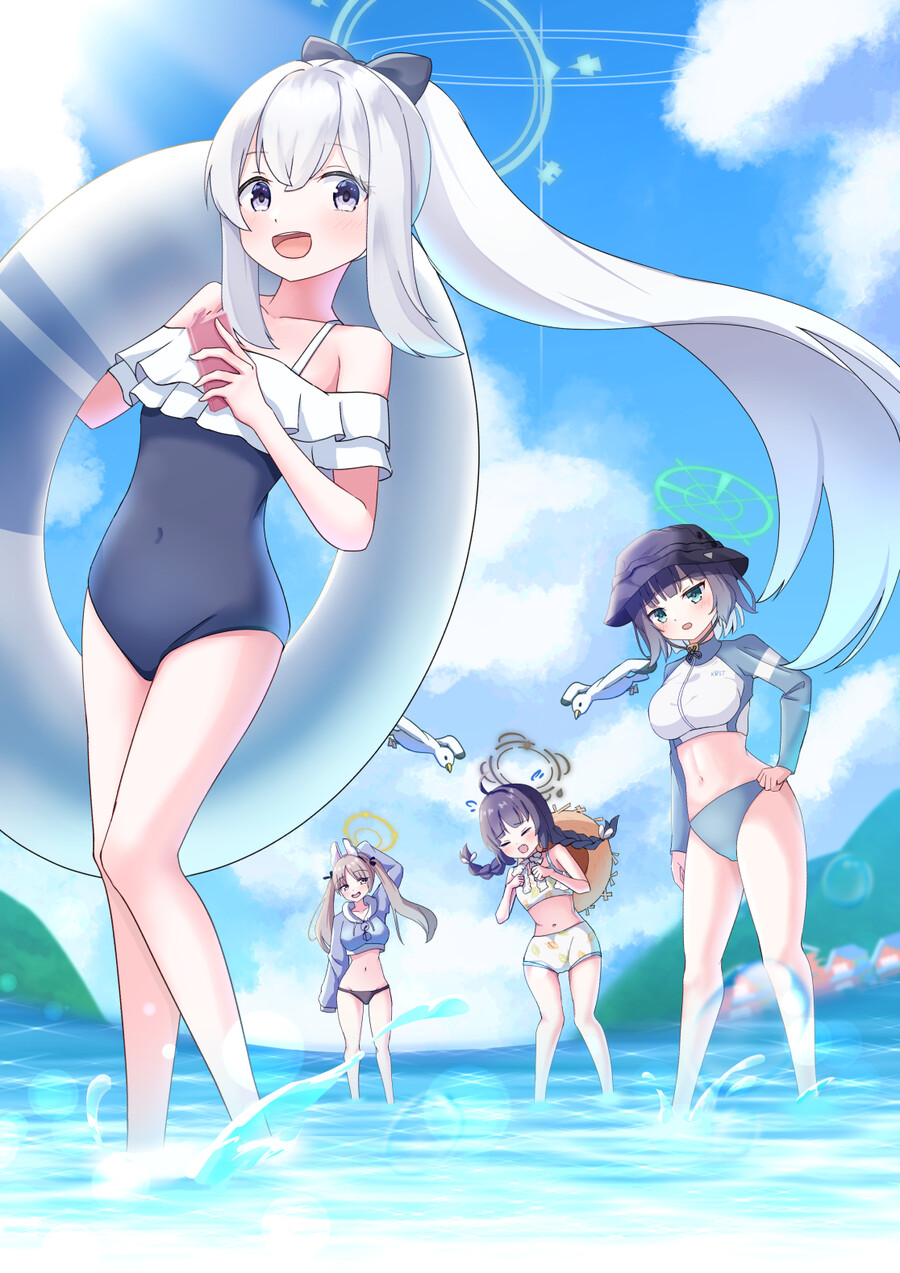 블루아카) 레빗소대 수영복 랜덤짤 13 (단체샷 모음)_17.png