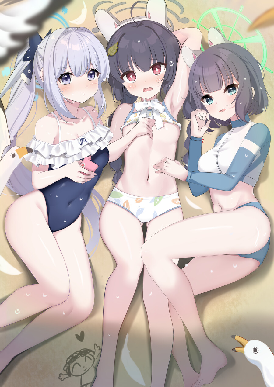 블루아카) 레빗소대 수영복 랜덤짤 16_14.png