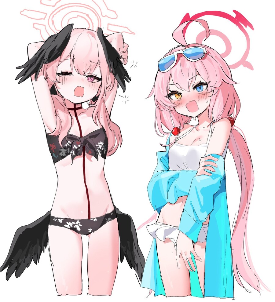블루아카몸이 뒤바뀐 분홍머리 학생들