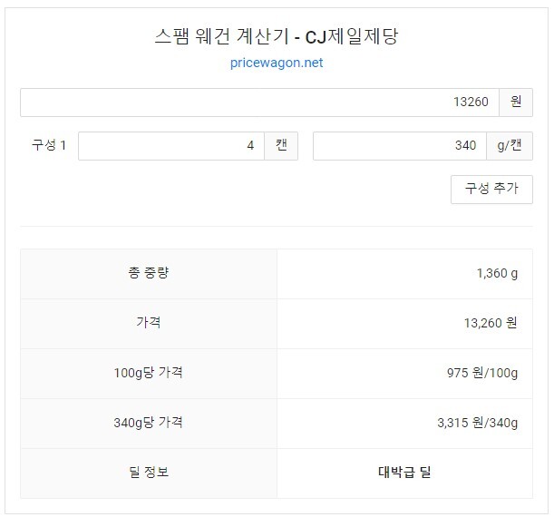 [티몬] 스팸클래식 340g x 4캔 (13,260/무료)_2.jpg