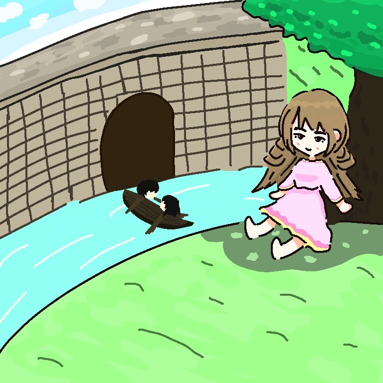 언덕위에서 쉬고 있는 소녀를 그렸습니다_1.jpg