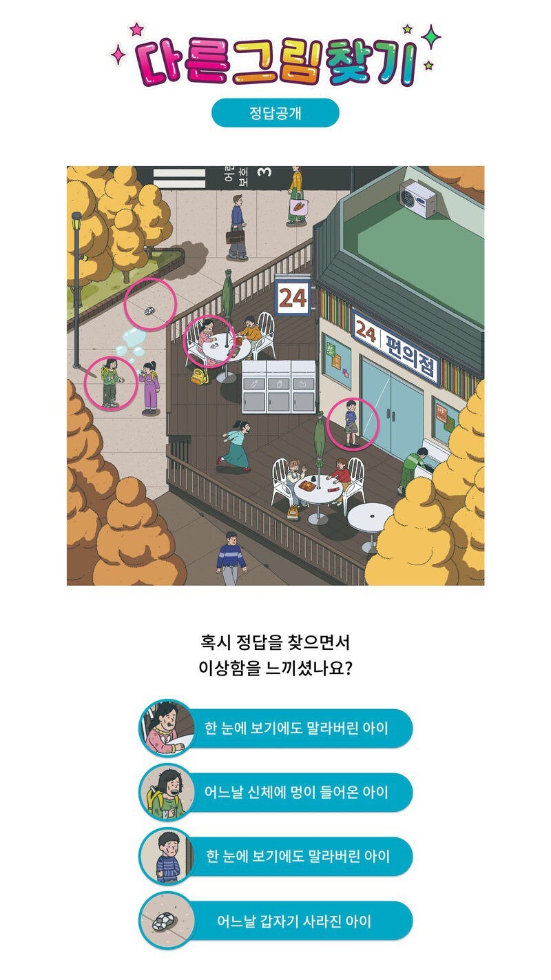 최근 서울시가 광고한 다른 그림 찾기 게임 반전