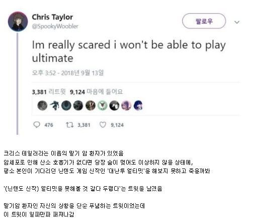 말기암환자를 위한 게이머들과 닌텐도의 배려