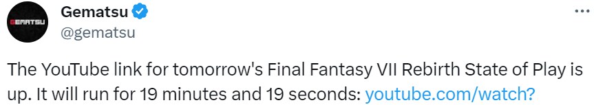 파이널 판타지 7 리버스 스테이트 오브 플레이 유튜브 링크 및 방송 설명_1.png