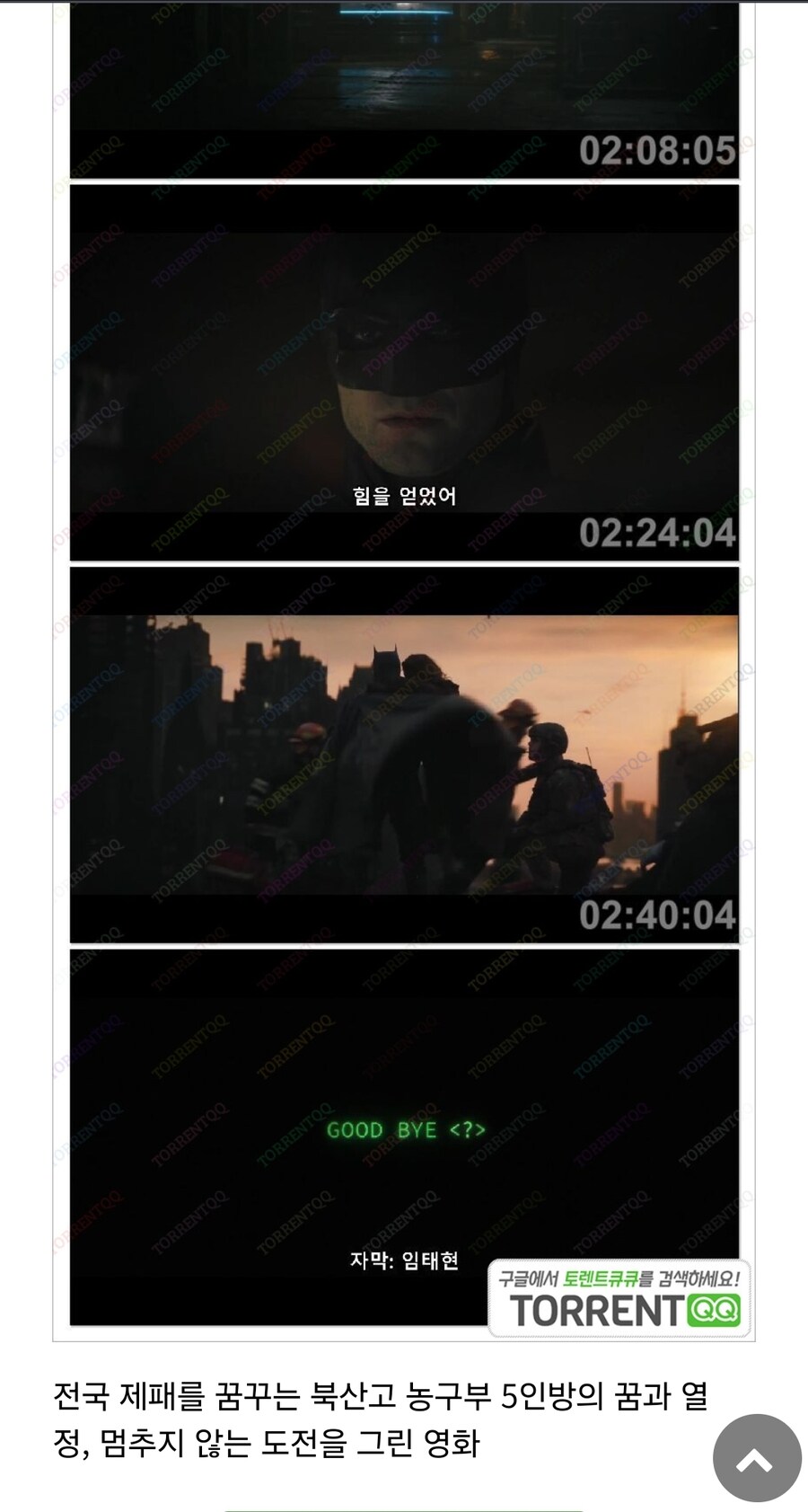 흔한 토렌트 사이트의 영화 소개글