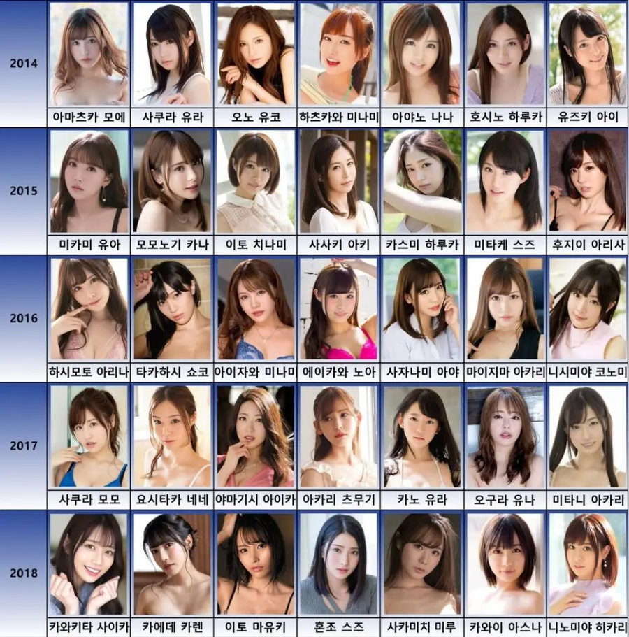 연도별 AV 배우들의 달라진 모습