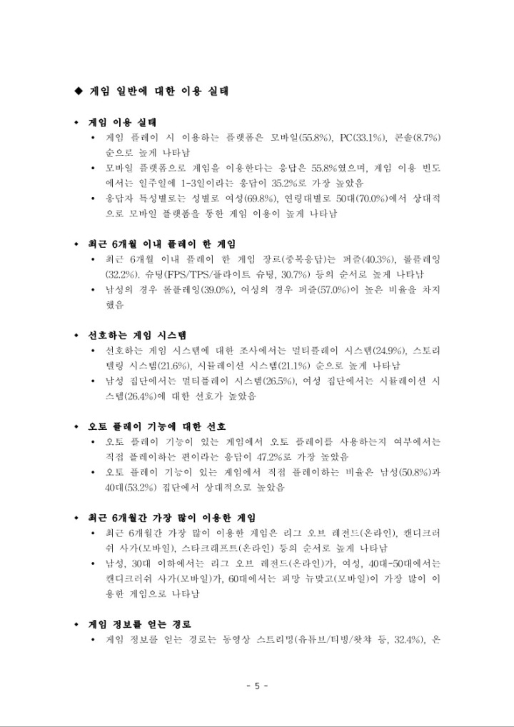 2024 한국 일반인 게임이용자 조사 보고서_요약본_업로드_5.jpg
