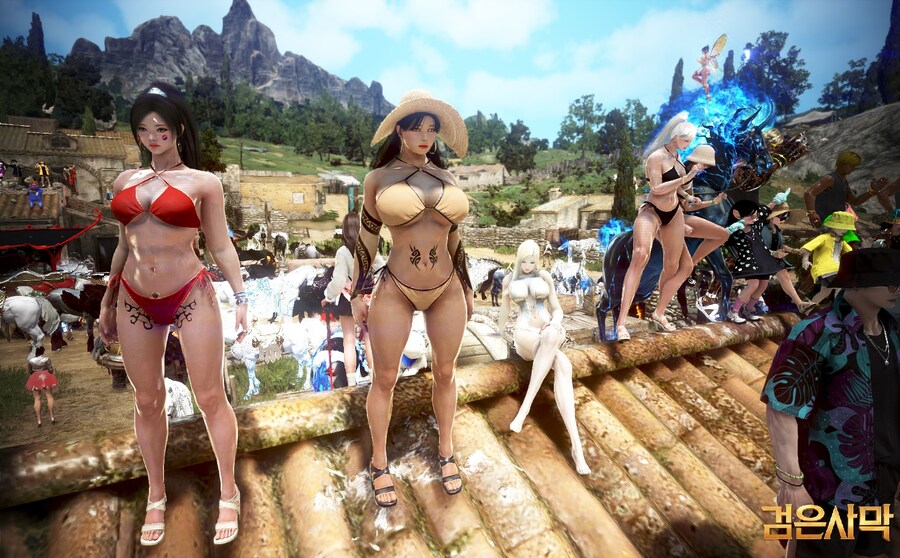 [검은사막] 비키니 & 춤모션 출시후 벨리아 지붕위 상황.jpg_6.jpg