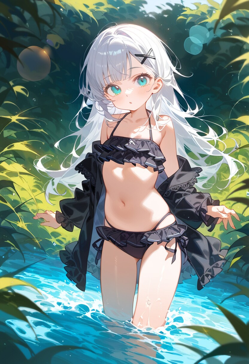 AI) 오후의 프릴 수영복 은발 미소녀_3.png