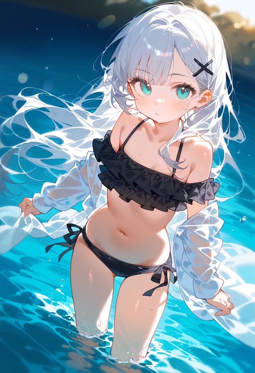 AI) 오후의 프릴 수영복 은발 미소녀_4.png