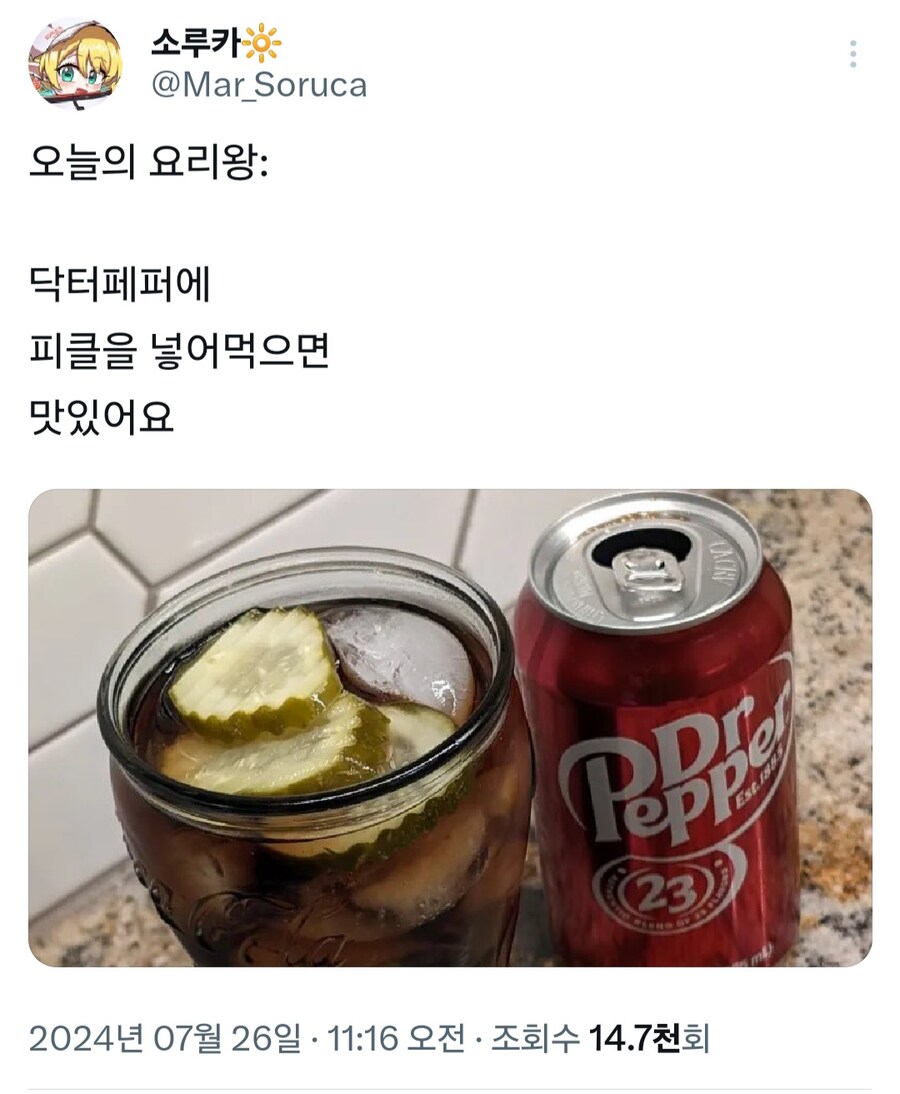 버미육)한국사람이면 닥터페퍼에 피클넣지말고_1.jpg