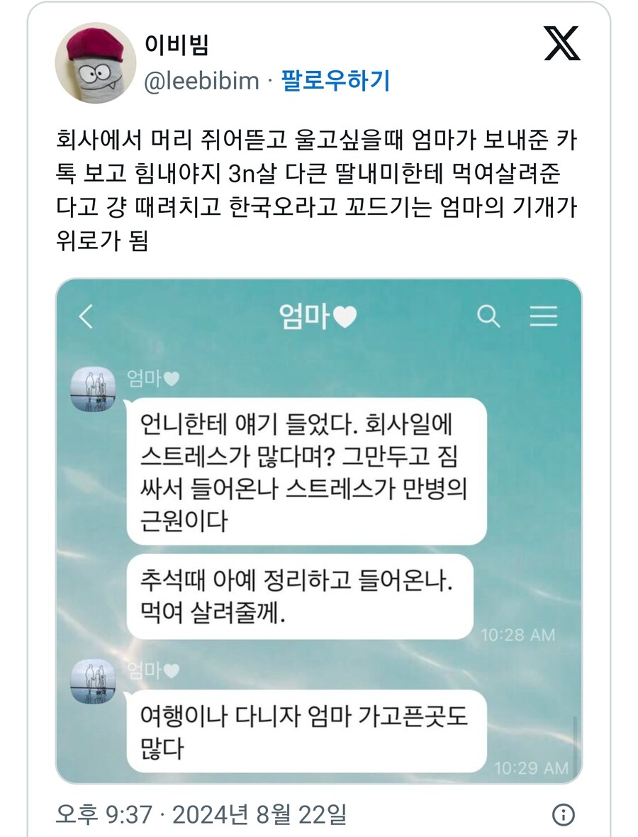 엄마 : "내가 먹여살릴께 집에 와 나랑 여행다니자"_1.jpg
