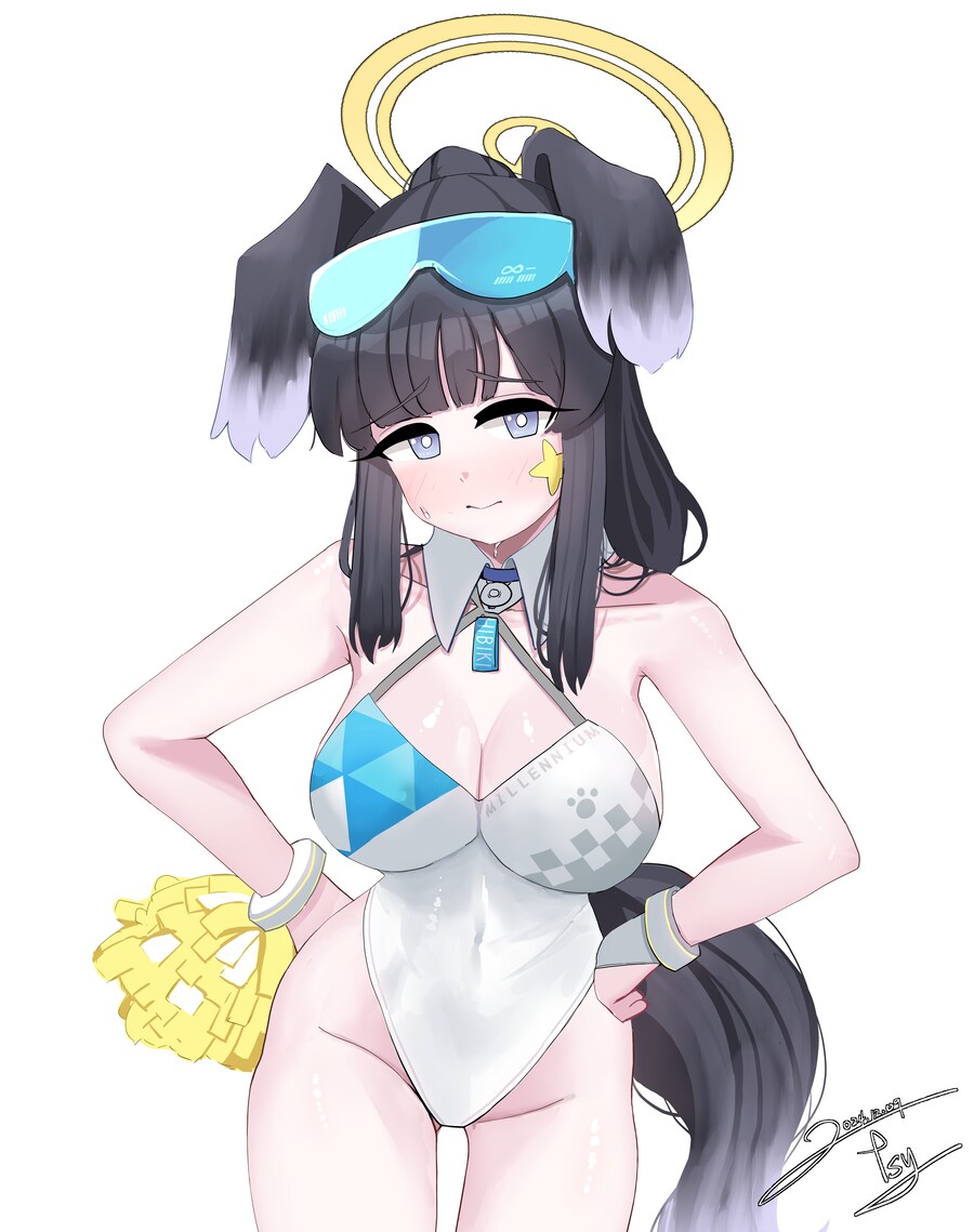 블루아카) 치어리더 히비키 그려봤어용!!!_1.png