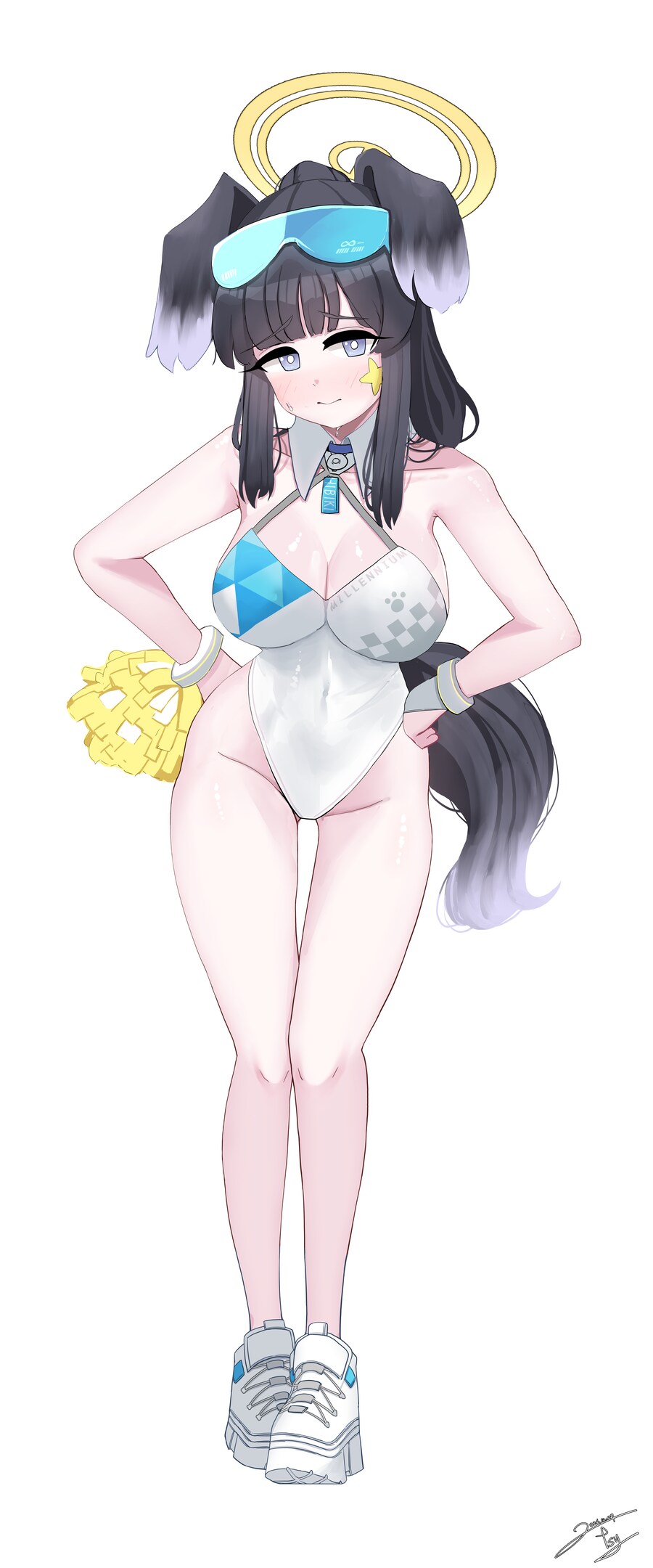 블루아카) 치어리더 히비키 그려봤어용!!!_2.png