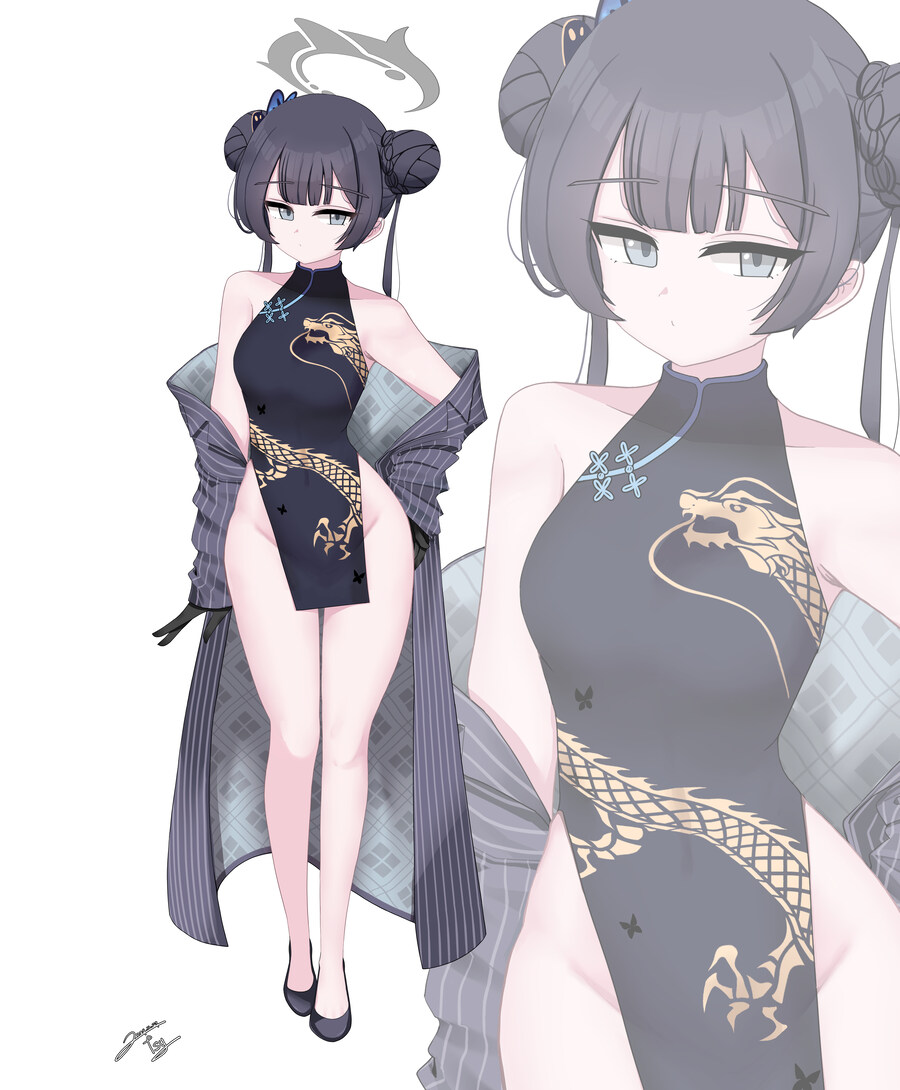 블루아카) 류우게 키사키 전신 그려왔어요~!!_1.jpg