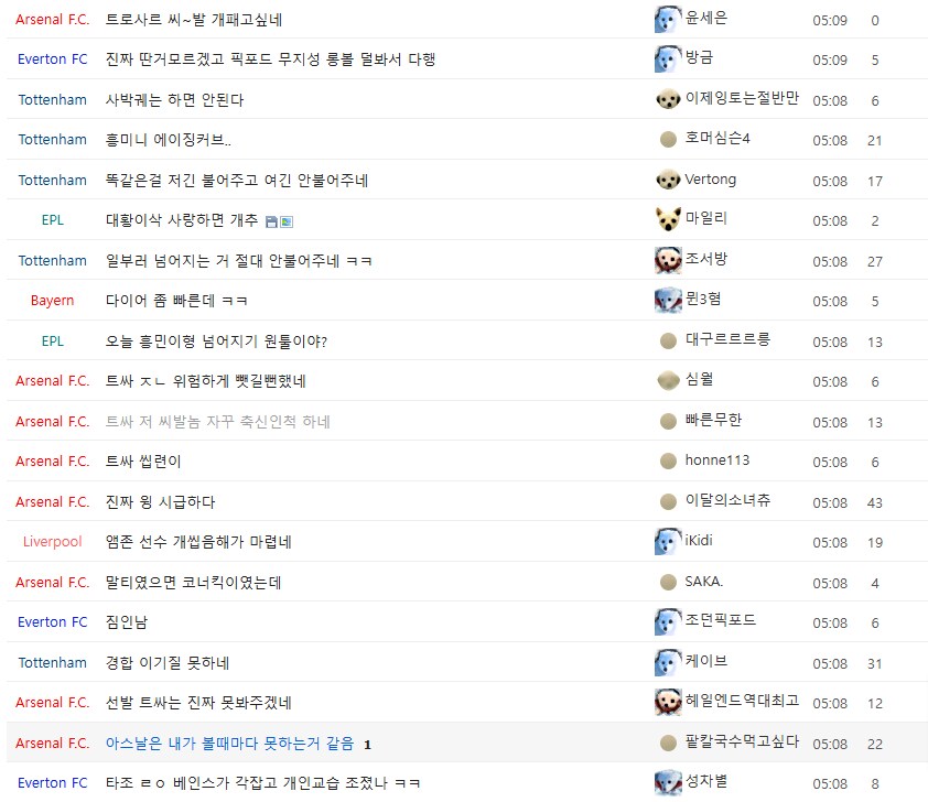 10분 전에 시작한 아스날 vs 토트넘 경기 현재 상황_2.png