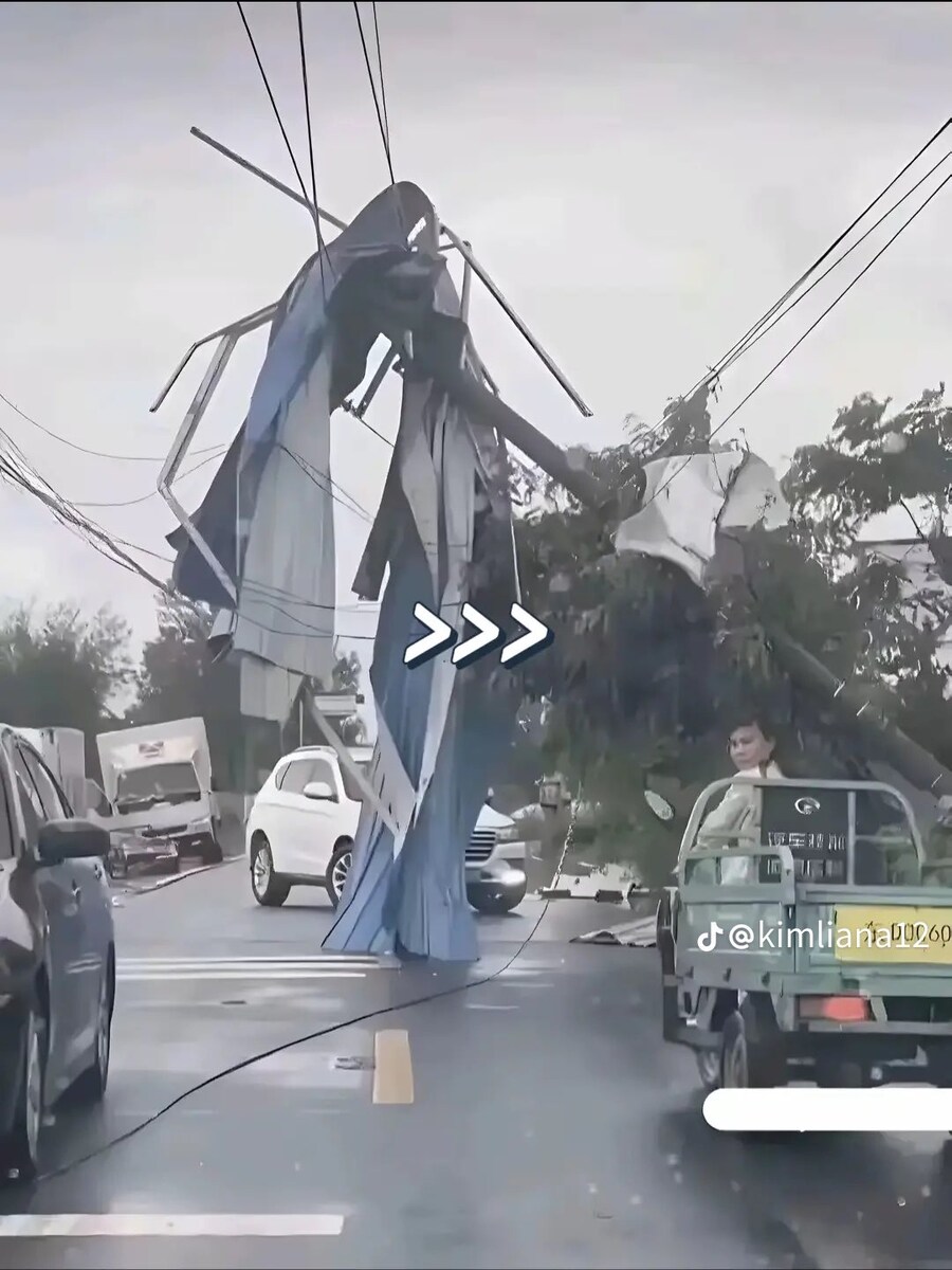 뭔가 신기하게 망가진 중국의 전봇대.jpg_1.jpg