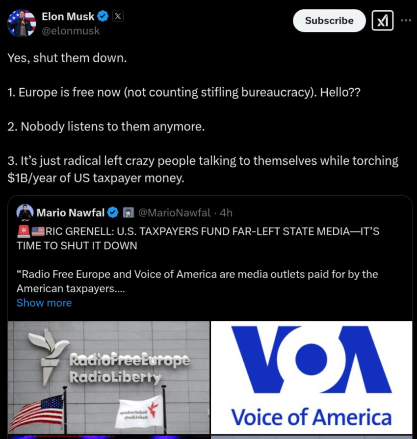 일론 머스크 VOA 폐쇄_1.png